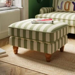 Beatrice Woven Stripe Footstool -Habitat Store 30900751