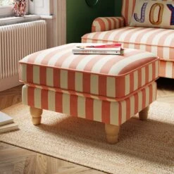 Beatrice Woven Stripe Footstool -Habitat Store 30900753