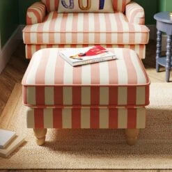 Beatrice Woven Stripe Footstool -Habitat Store 30900753 alt01
