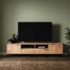 Reynolds Extra Wide TV Unit For TVs Up To 80", Rustic Oak Effect 1 Reynolds Extra Wide TV Unit For TVs Up To 80", Rustic Oak Effect -Habitat Store 30901016