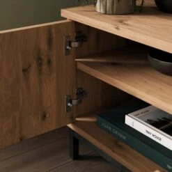 Reynolds Extra Wide TV Unit For TVs Up To 80", Rustic Oak Effect -Habitat Store 30901016 alt03