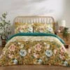 Ula Blooms Ochre Luxury Velvet Duvet Cover And Pillowcase Set -Habitat Store 30901192