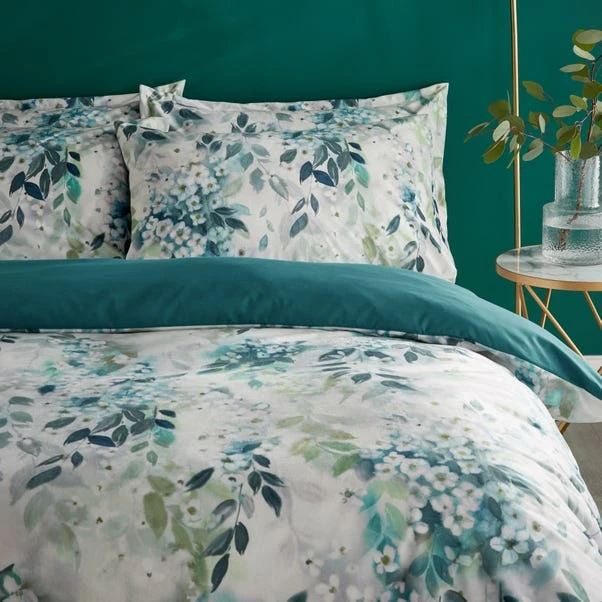 Flo Trailing Leaf Teal Luxury Velvet Duvet Cover And Pillowcase Set 12 Flo Trailing Leaf Teal Luxury Velvet Duvet Cover And Pillowcase Set - Image 10