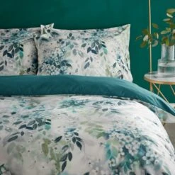 Flo Trailing Leaf Teal Luxury Velvet Duvet Cover And Pillowcase Set 23 Flo Trailing Leaf Teal Luxury Velvet Duvet Cover And Pillowcase Set -Habitat Store 30901209 alt01