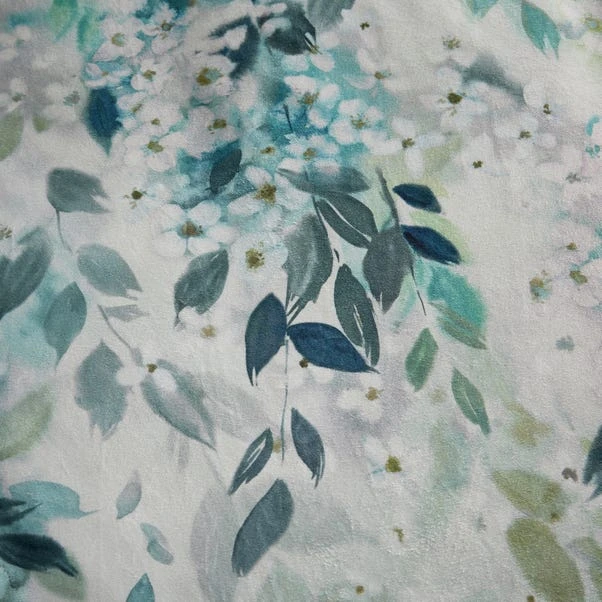 Flo Trailing Leaf Teal Luxury Velvet Duvet Cover And Pillowcase Set 9 Flo Trailing Leaf Teal Luxury Velvet Duvet Cover And Pillowcase Set - Image 7