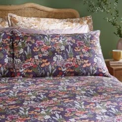 Harvest Floral Purple Duvet Cover And Pillowcase Set 29 Harvest Floral Purple Duvet Cover And Pillowcase Set -Habitat Store 30901530 alt01