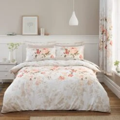 Evelyn Rose Coral Duvet Cover And Pillowcase Set 26 Evelyn Rose Coral Duvet Cover And Pillowcase Set -Habitat Store 30901542