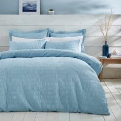 Aria Seersucker Duvet Cover And Pillowcase Set 38 Aria Seersucker Duvet Cover And Pillowcase Set -Habitat Store 30901546