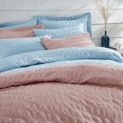 Aria Seersucker Duvet Cover And Pillowcase Set 41 Aria Seersucker Duvet Cover And Pillowcase Set -Habitat Store 30901546 alt06