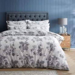 Cassidy Rose Silver Duvet Cover And Pillowcase Set -Habitat Store 30901634