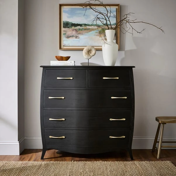 Keiko 5 Drawer Chest, Black Mango Wood 3 Keiko 5 Drawer Chest, Black Mango Wood