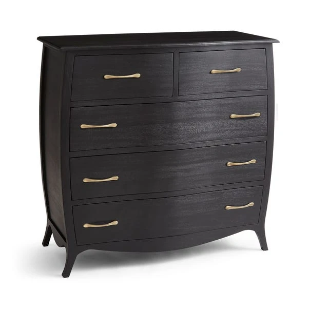 Keiko 5 Drawer Chest, Black Mango Wood 8 Keiko 5 Drawer Chest, Black Mango Wood - Image 6