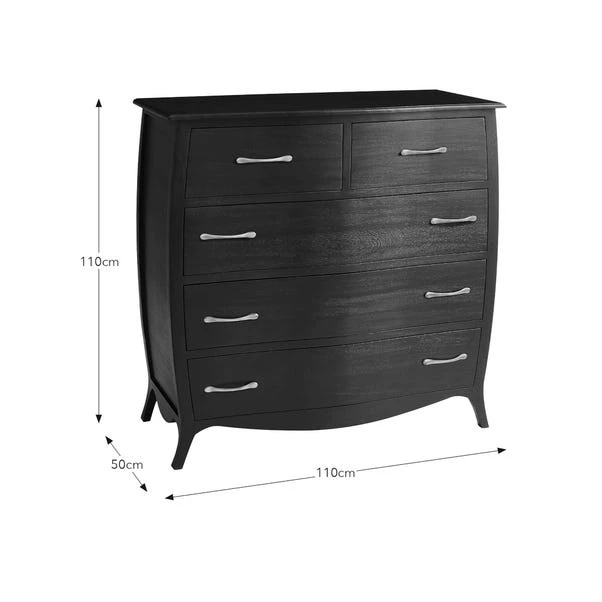 Keiko 5 Drawer Chest, Black Mango Wood 9 Keiko 5 Drawer Chest, Black Mango Wood - Image 7