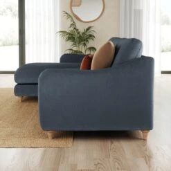 Hattie Matte Plush Velvet Corner Chaise Sofa -Habitat Store 30901822 alt01