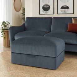 Hattie Matte Plush Velvet Storage Footstool 29 Hattie Matte Plush Velvet Storage Footstool -Habitat Store 30901825