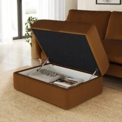 Hattie Matte Plush Velvet Storage Footstool 24 Hattie Matte Plush Velvet Storage Footstool -Habitat Store 30901833 alt04