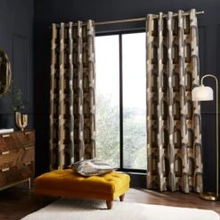 Alvin Geometric Jacquard Eyelet Curtains -Habitat Store 30902094 alt01
