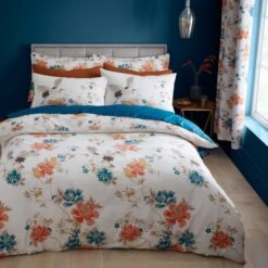 Akemi Cranes Natural Duvet Cover And Pillowcase Set -Habitat Store 30902194