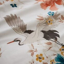 Akemi Cranes Natural Duvet Cover And Pillowcase Set -Habitat Store 30902194 alt04