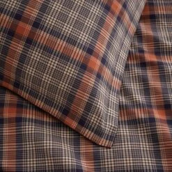 Calie Check Navy Oxford Pillowcase 7 Calie Check Navy Oxford Pillowcase -Habitat Store 30902480 alt04
