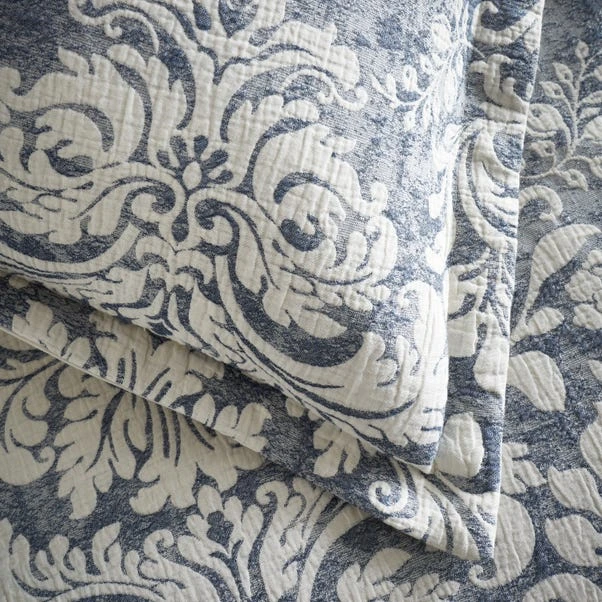 Rayna Damask Jacquard Blue Oxford Pillowcase 5 Rayna Damask Jacquard Blue Oxford Pillowcase - Image 3