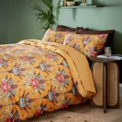 Yael Jungle Leopard Ochre Duvet Cover And Pillowcase Set -Habitat Store 30902536 alt06