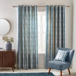 Watercolour Stripe Eyelet Curtains -Habitat Store 30902560 alt01