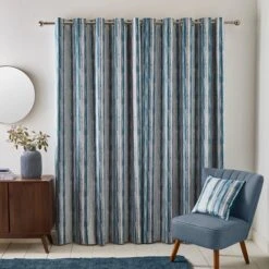 Watercolour Stripe Eyelet Curtains -Habitat Store 30902560 alt04