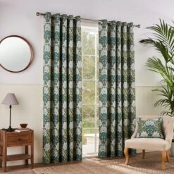 Loretta Floral Eyelet Curtains -Habitat Store 30903870 alt01
