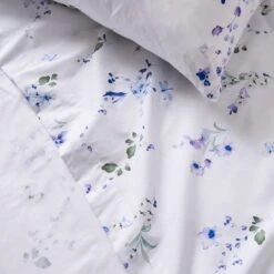 Nola Leaf Green Polycotton Flat Sheet 22 Nola Leaf Green Polycotton Flat Sheet -Habitat Store 30904212 alt04