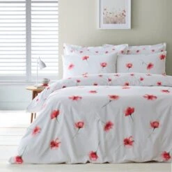 Lexi Poppy Red Duvet Cover And Pillowcase Set -Habitat Store 30904230