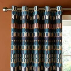 Oden Geometric Eyelet Curtains -Habitat Store 30904256