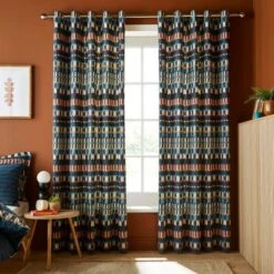 Oden Geometric Eyelet Curtains -Habitat Store 30904256 alt01