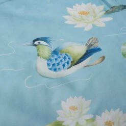 Garden Cranes Blue Duvet Cover And Pillowcase Set -Habitat Store 30904265 alt04