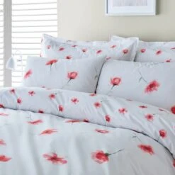 Lexi Poppy Red Duvet Cover And Pillowcase Set -Habitat Store 30904285 alt06