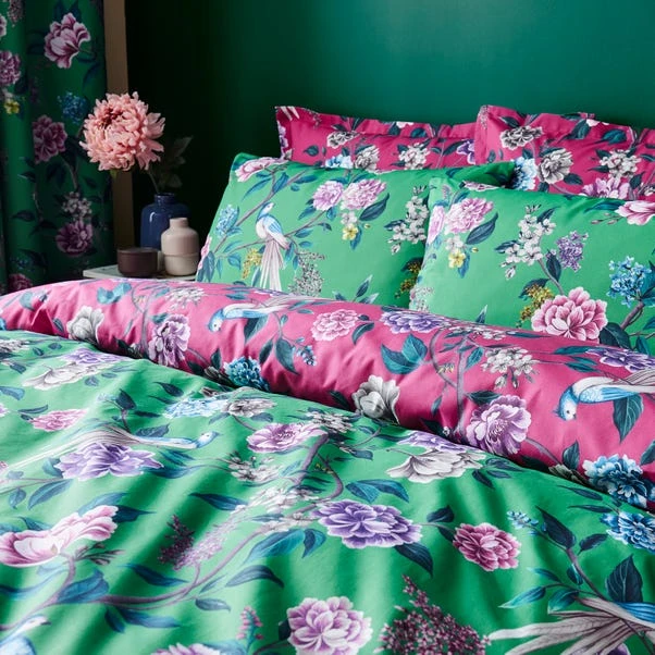 Milanna Blooms Green Duvet Cover And Pillowcase Set 9 Milanna Blooms Green Duvet Cover And Pillowcase Set - Image 7