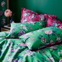 Milanna Blooms Green Duvet Cover And Pillowcase Set 25 Milanna Blooms Green Duvet Cover And Pillowcase Set -Habitat Store 30904295 alt07