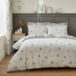 Bridget Etched Floral Natural Duvet Cover And Pillowcase Set -Habitat Store 30904316 alt02