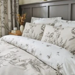 Bridget Etched Floral Natural Duvet Cover And Pillowcase Set -Habitat Store 30904316 alt06