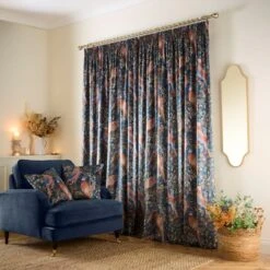 Woodland Pheasant Pencil Pleat Curtains -Habitat Store 30905733 alt04