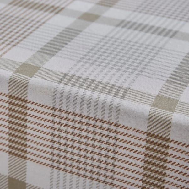Grey Natural Check Brushed Cotton Fitted Sheet 5 Grey Natural Check Brushed Cotton Fitted Sheet - Image 3