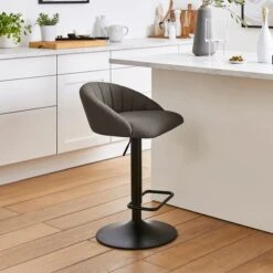 Lowen Adjustable Bar Stool, Faux Leather -Habitat Store 30907959