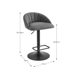 Lowen Adjustable Bar Stool, Faux Leather -Habitat Store 30907960 alt09