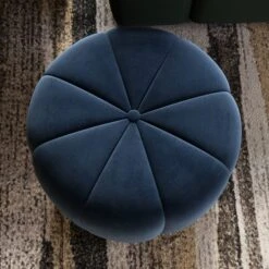 Pumpkin Velvet Footstool -Habitat Store 30909071 alt03