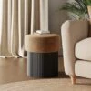 Amari Fluted Wooden Storage Footstool With Caramel Velvet Top -Habitat Store 30910801