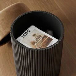 Amari Fluted Wooden Storage Footstool With Caramel Velvet Top -Habitat Store 30910801 alt02