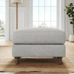 Flori Soft Chenille Footstool -Habitat Store 30911069 alt01