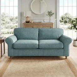 Flori Tonal Plush Chenille 3 Seater Sofa -Habitat Store 30911122