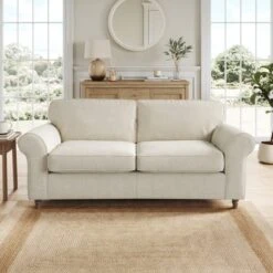 Flori Tonal Plush Chenille 3 Seater Sofa -Habitat Store 30911132