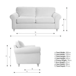 Flori Tonal Plush Chenille 3 Seater Sofa -Habitat Store 30911132 alt09